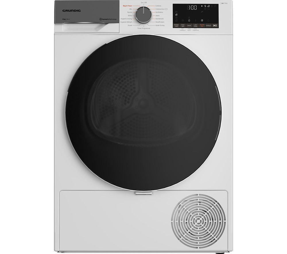 GRUNDIG ExpressDry GT76824EW 8 kg Heat Pump Tumble Dryer - White