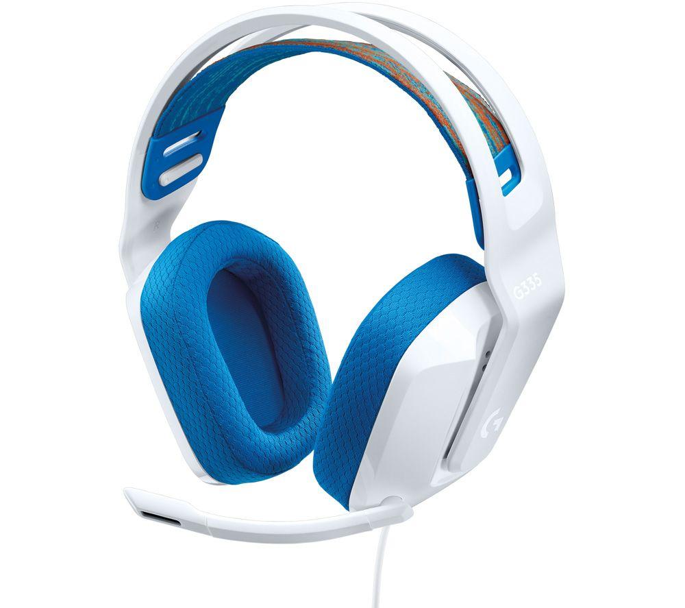 LOGITECH G335 Gaming Headset - White & Blue  Blue White