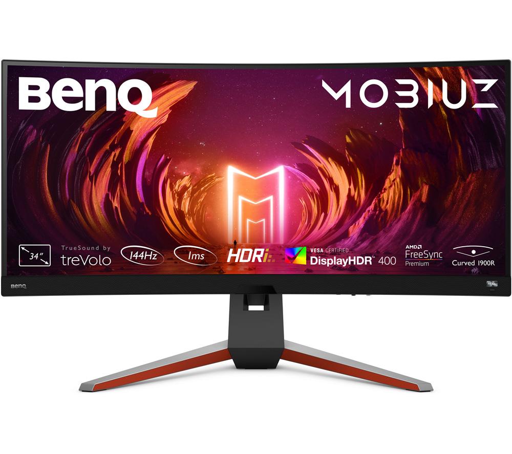 BENQ Mobiuz EX3415R Quad HD 34inch Curved IPS Gaming Monitor - Grey  Silver/Grey