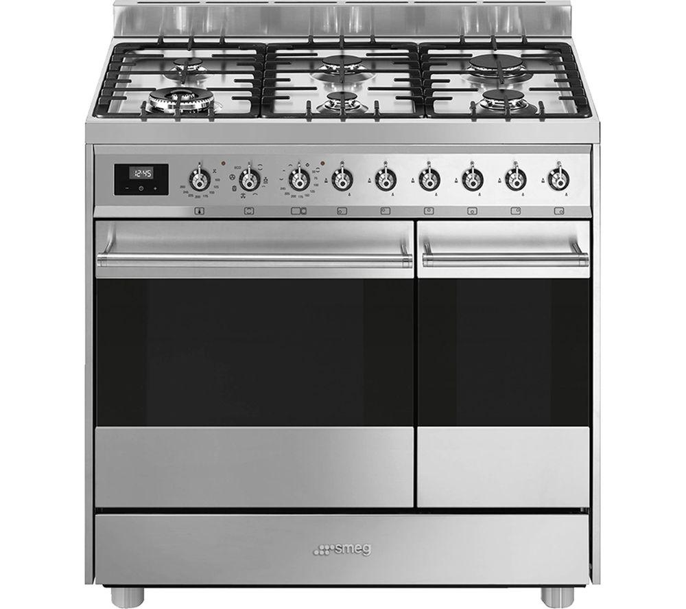 SMEG C92GMX9 90 cm Dual Fuel Range Cooker - Stainless Steel