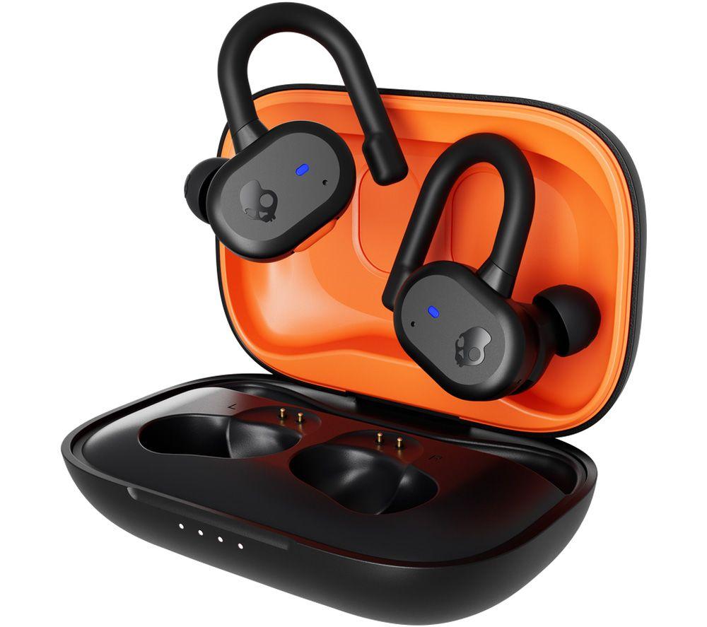 SKULLCANDY Push Active Wireless Bluetooth Sports Earbuds - True Black & Orange