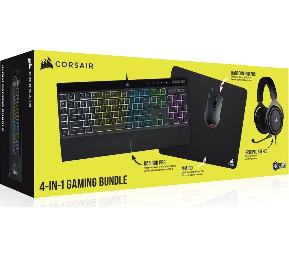 CORSAIR 4-in-1 2021 Edition Gaming Bundle  Black