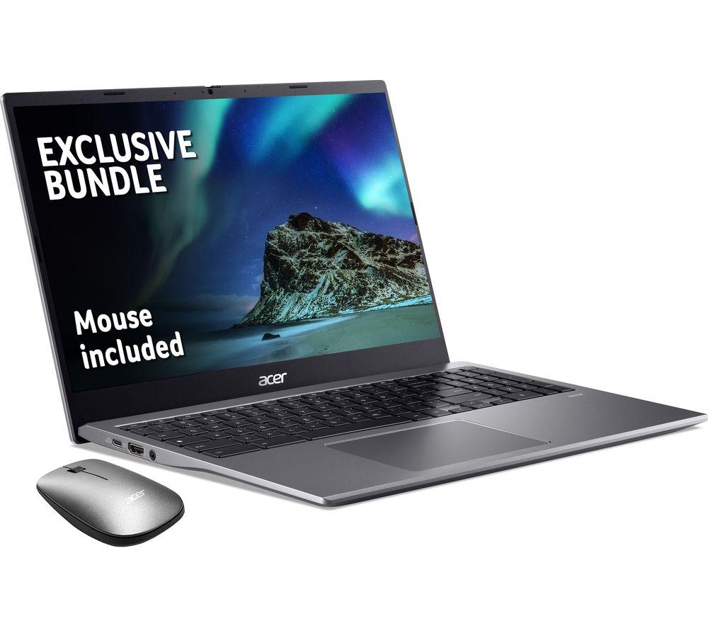 ACER 515 15.6inch Chromebook & Mouse Bundle - IntelPentium  128 GB SSD  Grey  Silver/Grey