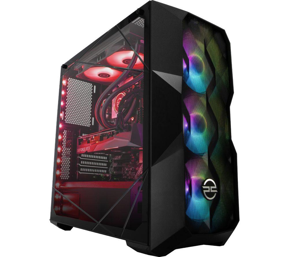 PCSPECIALIST Tornado R7Si Gaming PC - AMD Ryzen 7  RTX 3070 Ti  2 TB HDD & 512 GB SSD  Black