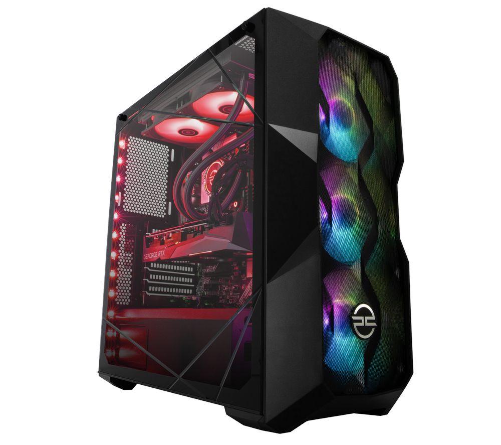 PCSPECIALIST Tornado R7i Gaming PC - AMD Ryzen 7  RTX 3060 Ti  2 TB HDD & 512 GB SSD  Black