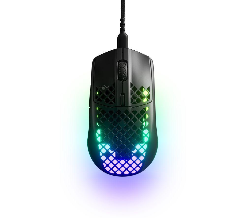 STEELSERIES Aerox 3 2022 RGB Optical Gaming Mouse  Black