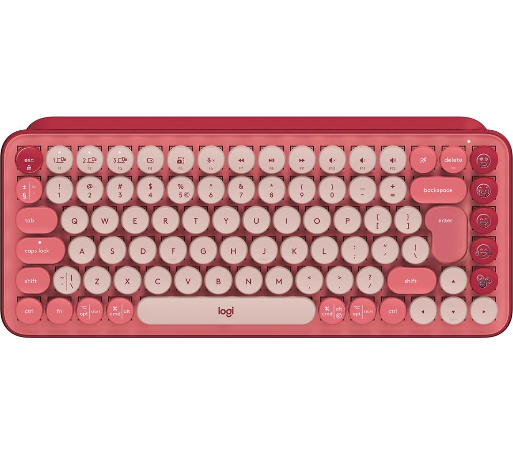LOGITECH POP Keys Wireless Mechanical Keyboard - Heartbreaker Rose  Red Pink