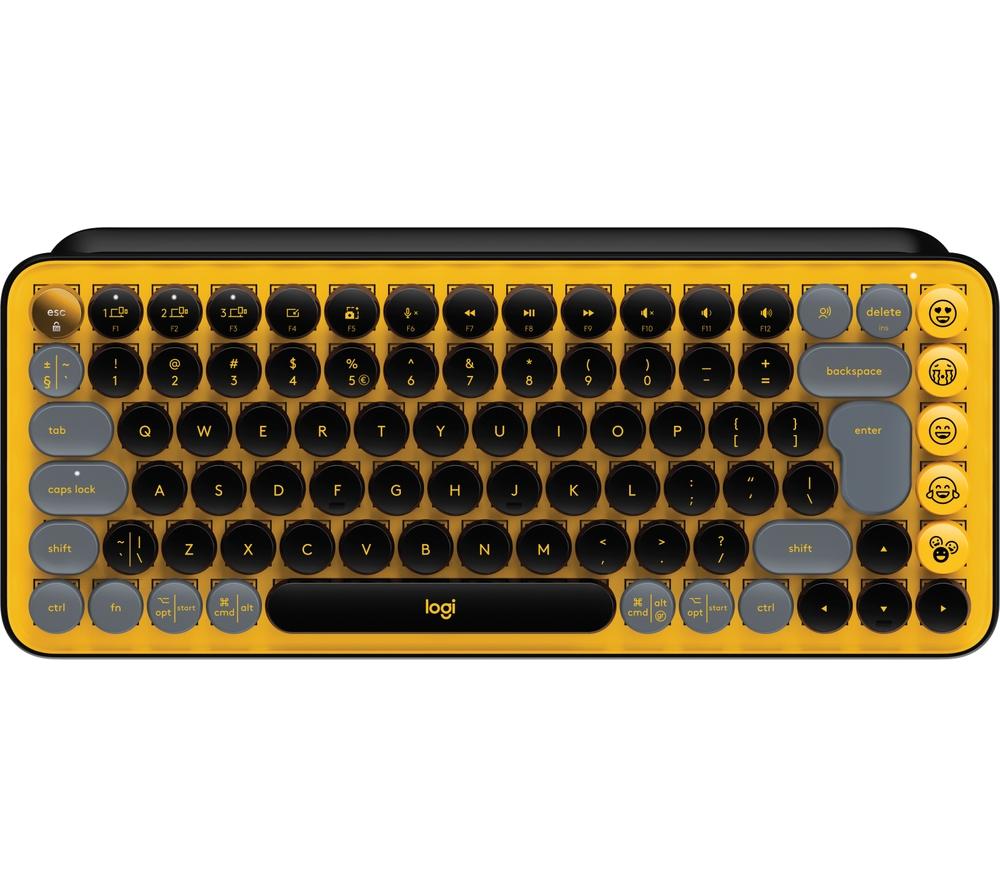 LOGITECH POP Keys Wireless Mechanical Keyboard - Blast Yellow  Yellow Silver/Grey Black