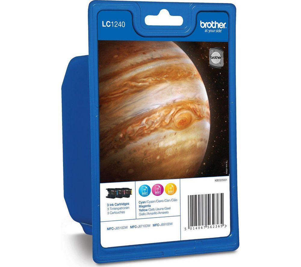BROTHER LC1240 Cyan  Magenta & Yellow Ink Cartridges - Multipack