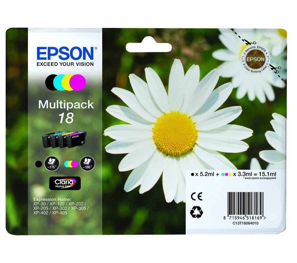 EPSON Daisy T1806 Cyan  Magenta  Yellow & Black Ink Cartridges - Multipack