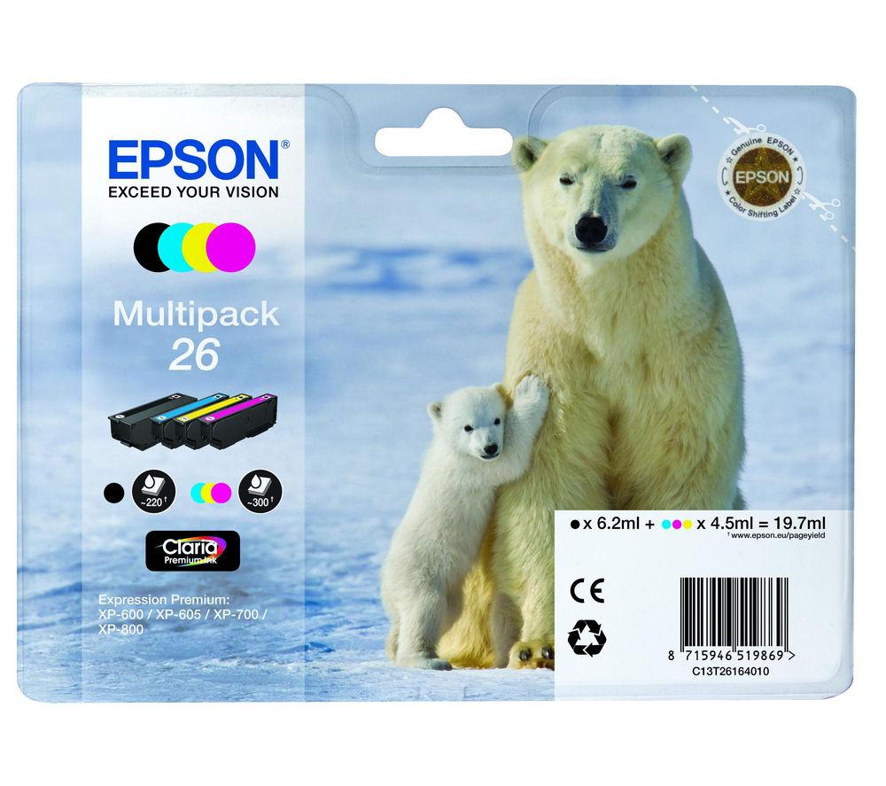 EPSON Polar Bear T2616 Cyan  Magenta  Yellow & Black Ink Cartridges - Multipack