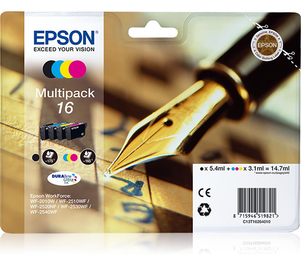 EPSON Pen & Crossword T1626 Cyan  Magenta  Yellow & Black Ink Cartridges - Multipack