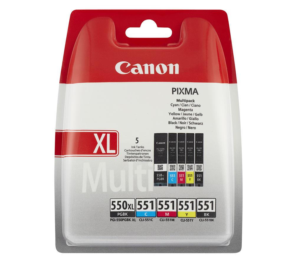 CANON PGI-550XL/CLI-551 Cyan  Magenta  Yellow & Black Ink Cartridges - Multipack