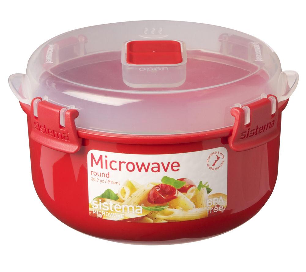 SISTEMA Round 915 ml Microwave Box - Red