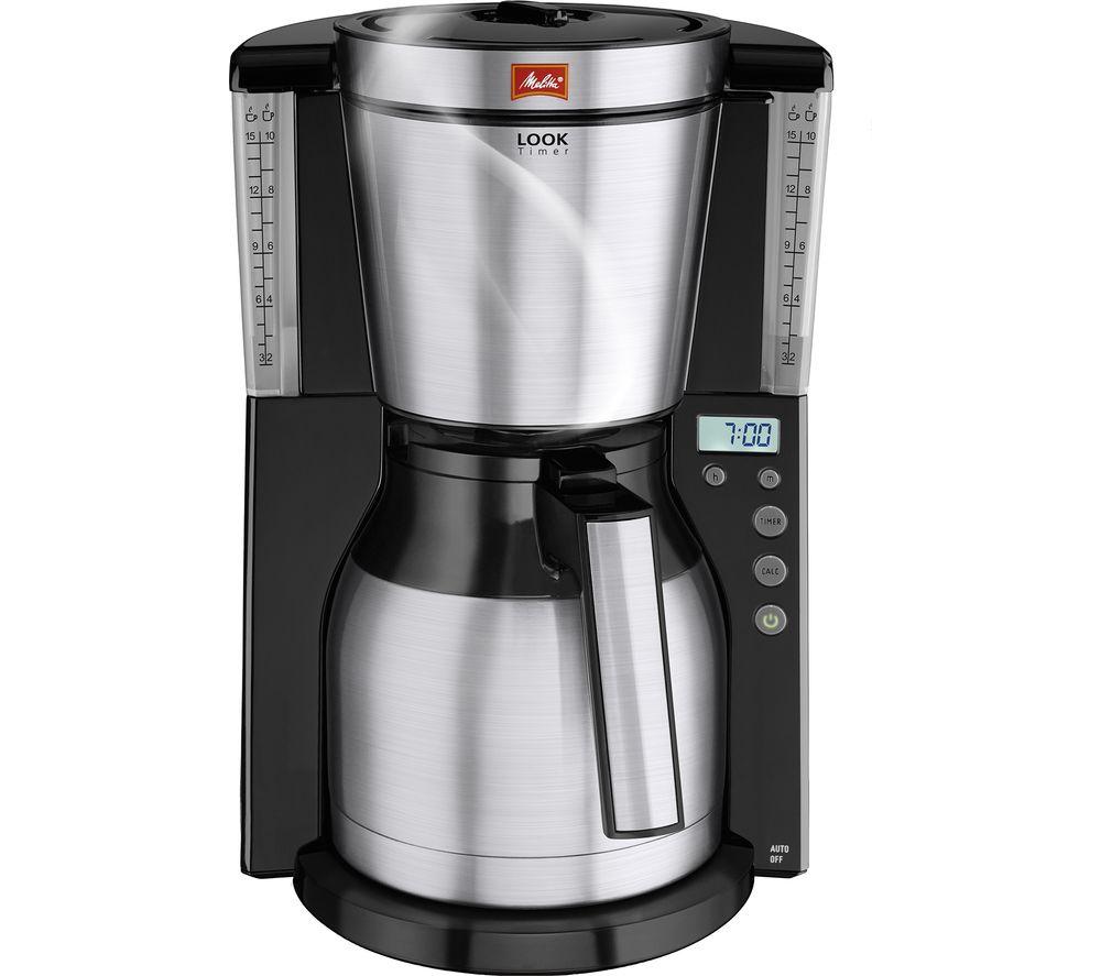Melitta Look IV Therm Timer Filter Coffee Machine Black & Stainless Steel  Stainless Steel
