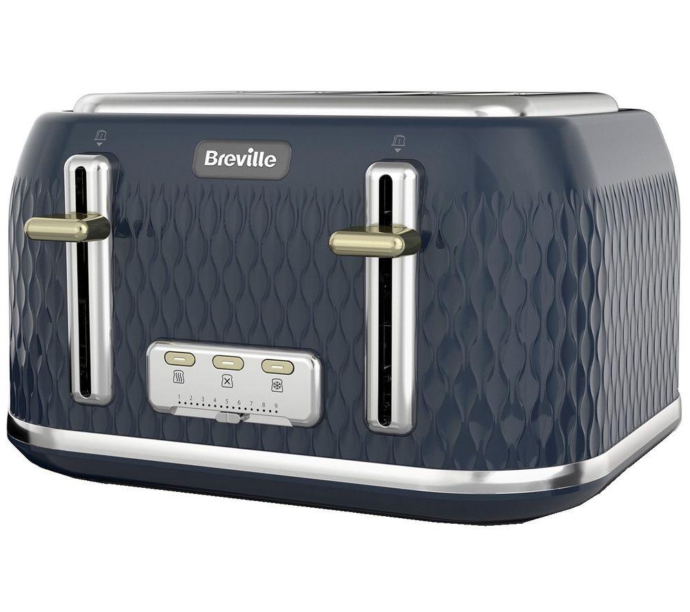 BREVILLE Curve VTT965 4-Slice Toaster - Gold & Navy Blue