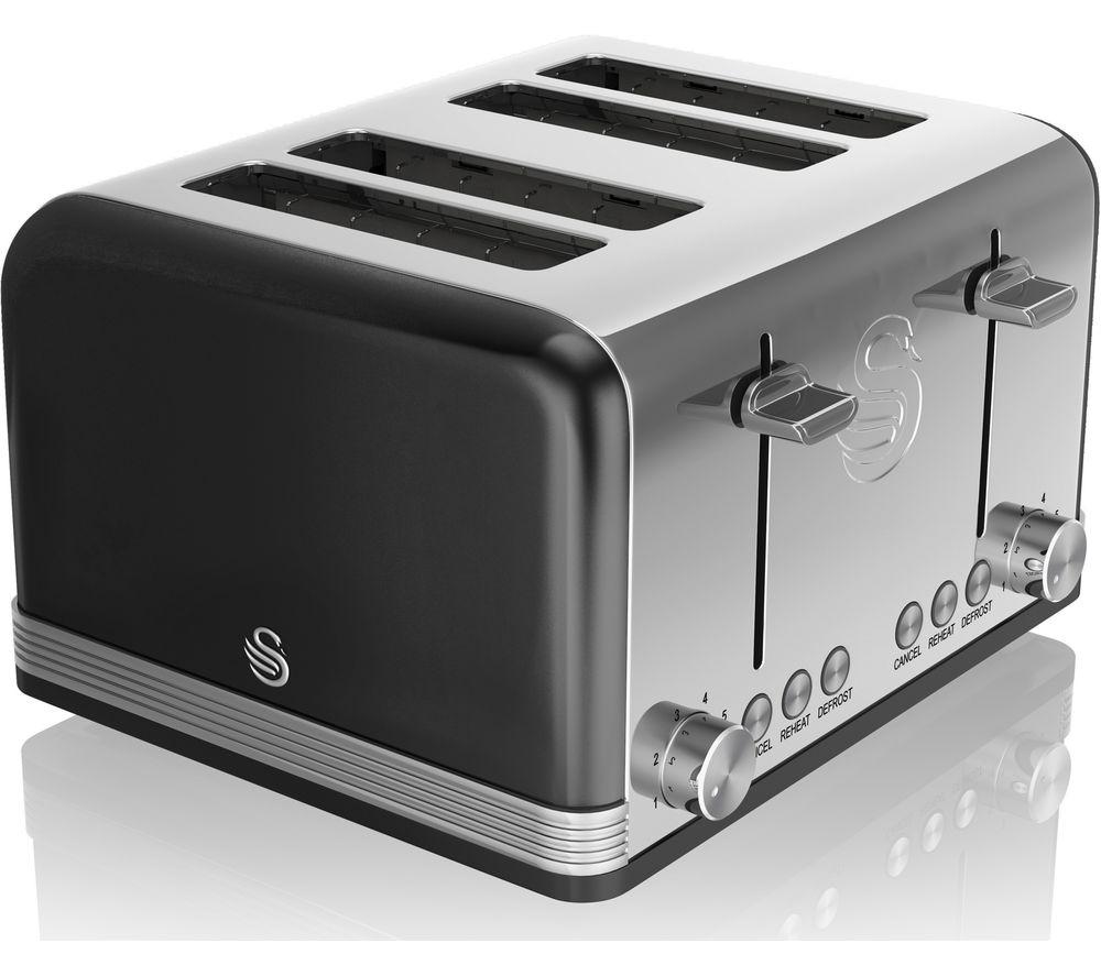 Swan Retro ST19020BN 4Slice Toaster Black