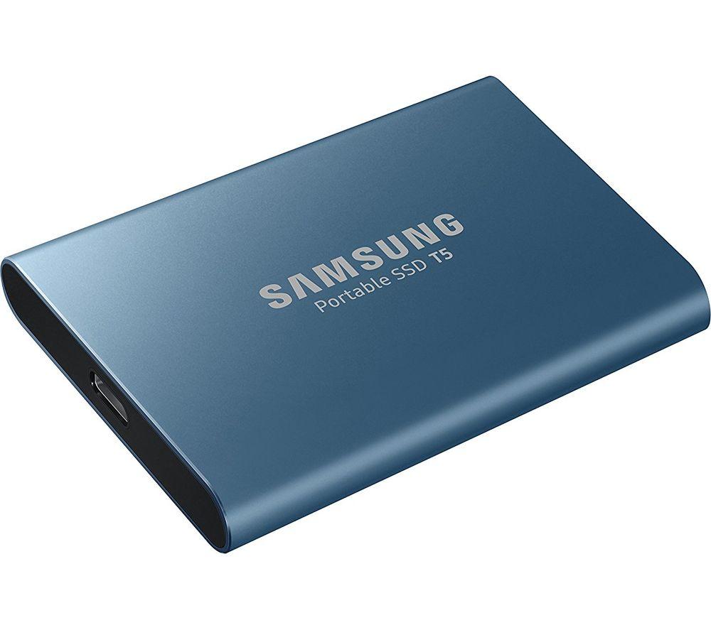 SAMSUNG T5 External SSD - 500 GB  Blue  Blue