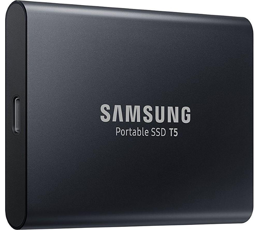 SAMSUNG T5 External SSD - 1 TB  Black  Black