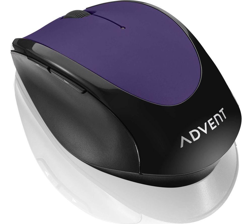 ADVENT AMWLPP19 Wireless Optical Mouse - Purple & Black  Black