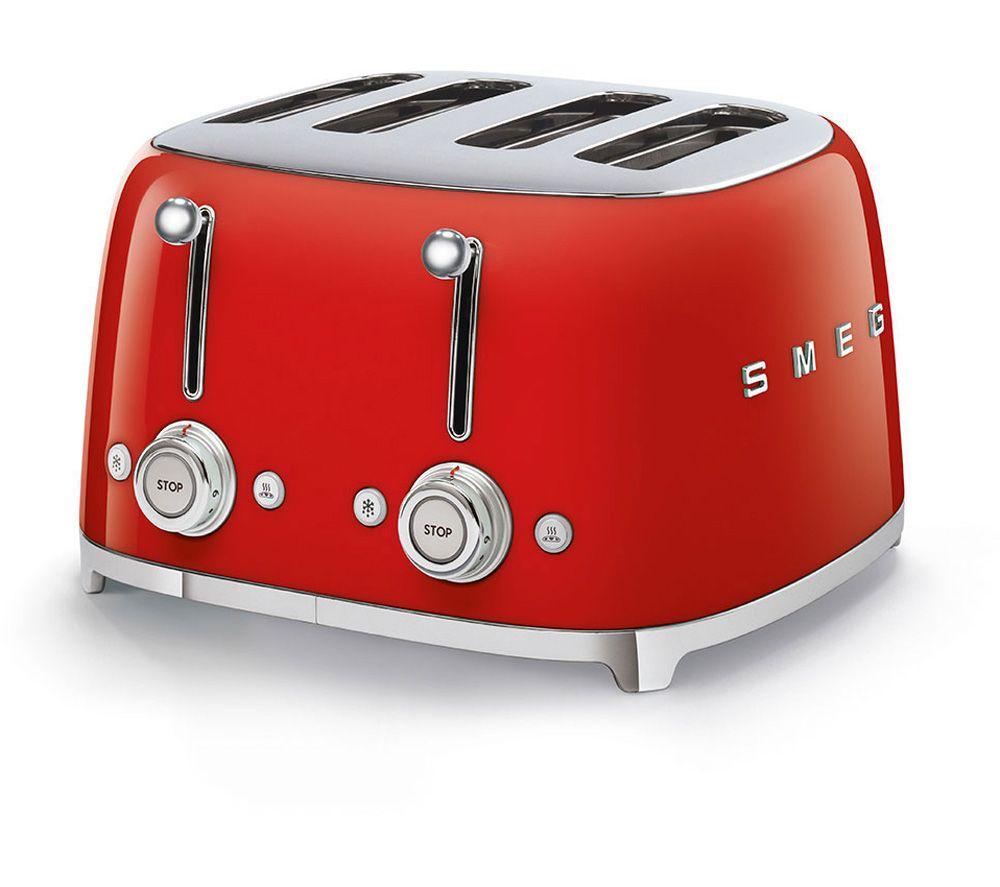 SMEG 50's Retro Style TSF03RDUK 4-Slice Toaster - Red