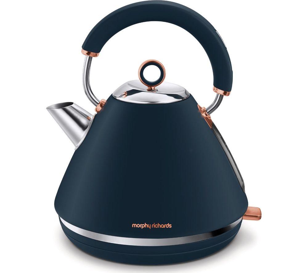 MORPHY RICHARDS Rose Gold Collection Accents 102039 Traditional Kettle - Blue & Rose Gold