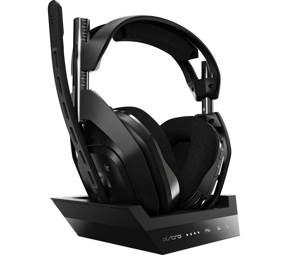 ASTRO A50 Wireless 7.1 Gaming Headset & Base Station - Black  Silver/Grey