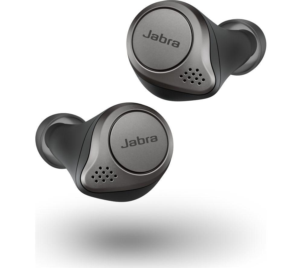 JABRA Elite 75t Wireless Bluetooth Noise-Cancelling Earbuds - Titanium Black