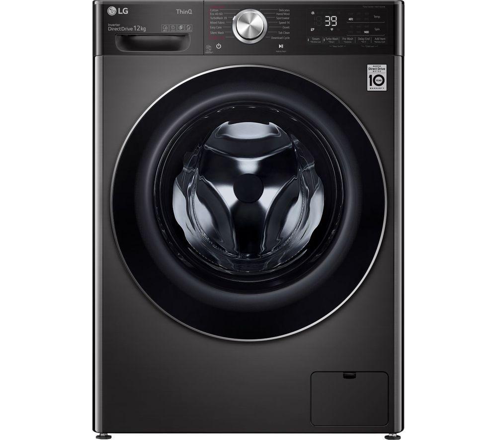 LG TurboWash 360 with Steam V10 F4V1012WTSE WiFi-enabled 12 kg 1400 Spin Washing Machine - White