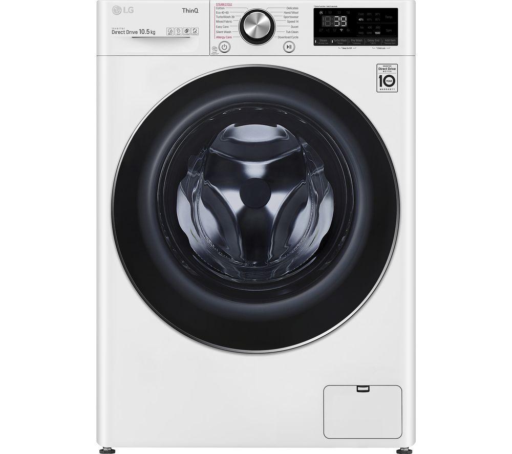 LG TurboWash 360 with AI DD V10 F6V1010WTSE WiFi-enabled 10.5 kg 1600 Spin Washing Machine - White