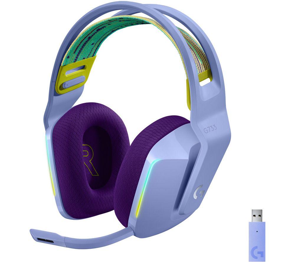 LOGITECH G733 LIGHTSPEED Wireless Gaming Headset - Lilac  Purple