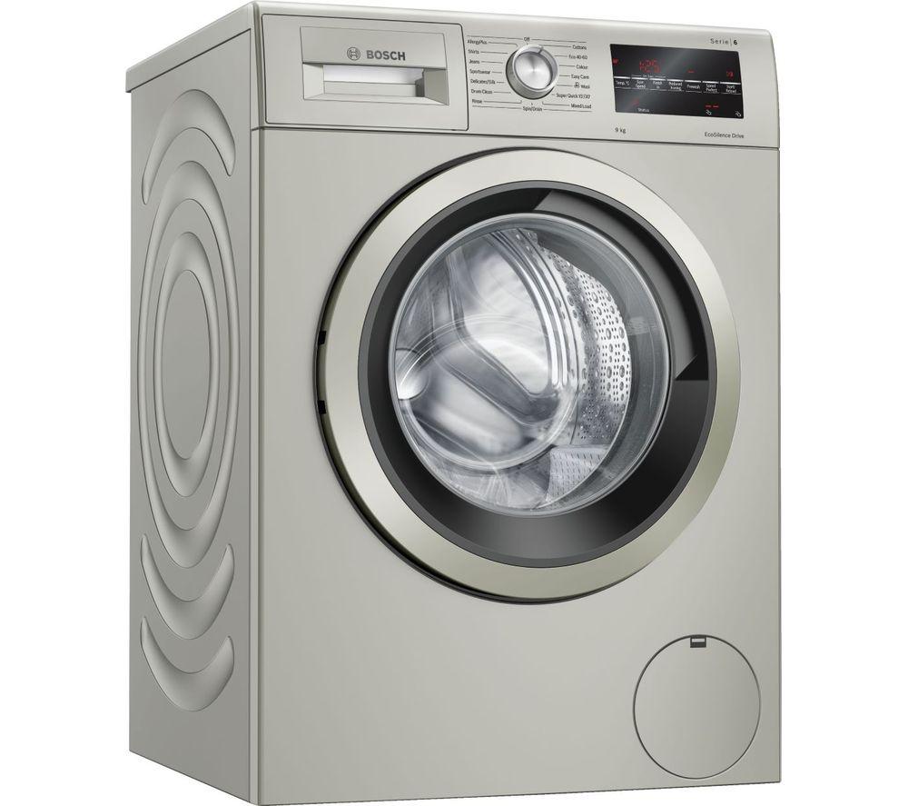 BOSCH Serie 6 WAU28TS1GB 9 kg 1400 Spin Washing Machine - Silver Inox