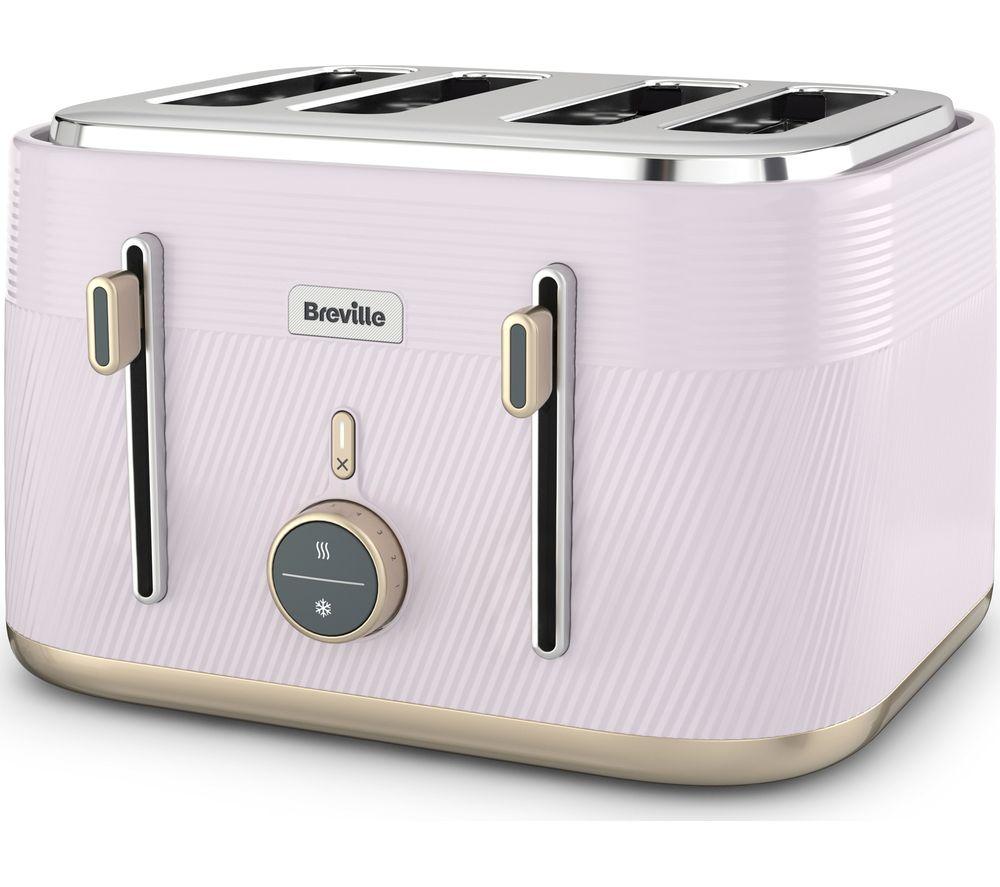 BREVILLE Obliq VTT998 4-Slice Toaster - Lilac & Gold