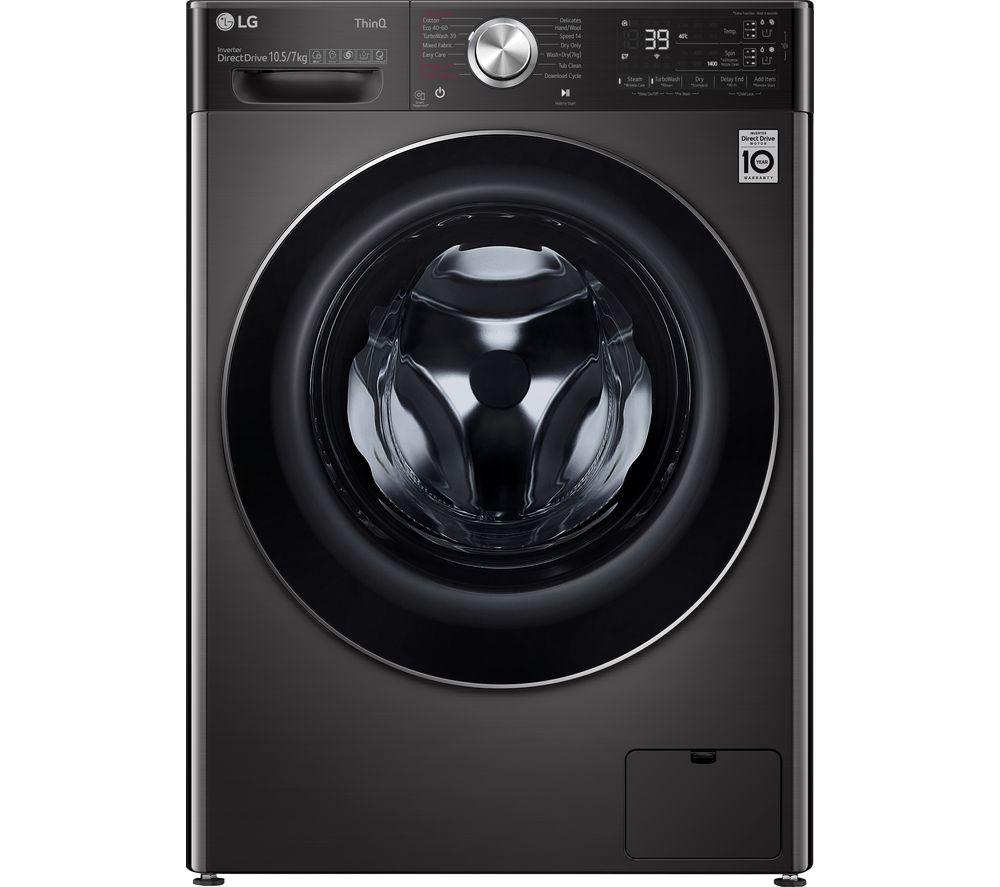 LG EZDispense with TurboWash360 V11 FWV1117BTSA WiFi-enabled 10.5 kg Washer Dryer - Black Steel