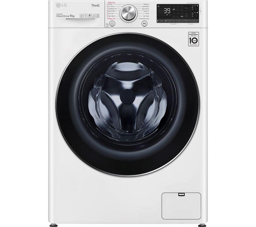 LG TurboWash 360 with AIDD V9 F6V909WTSA WiFi-enabled 9 kg 1600 Spin Washing Machine - White