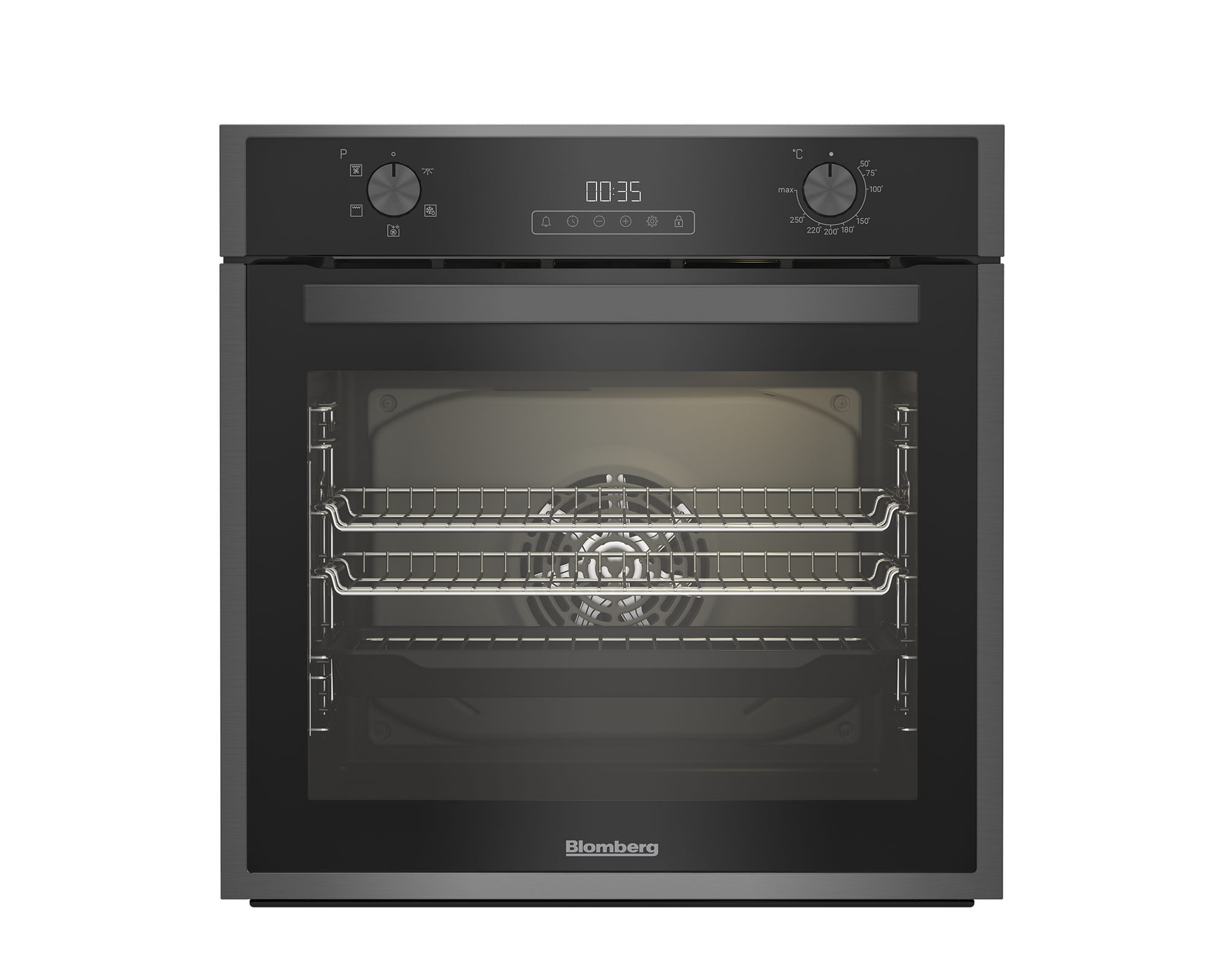 Blomberg ROEN9202DX 59.4cm Built In Single AeroChef Oven - Dark Steel