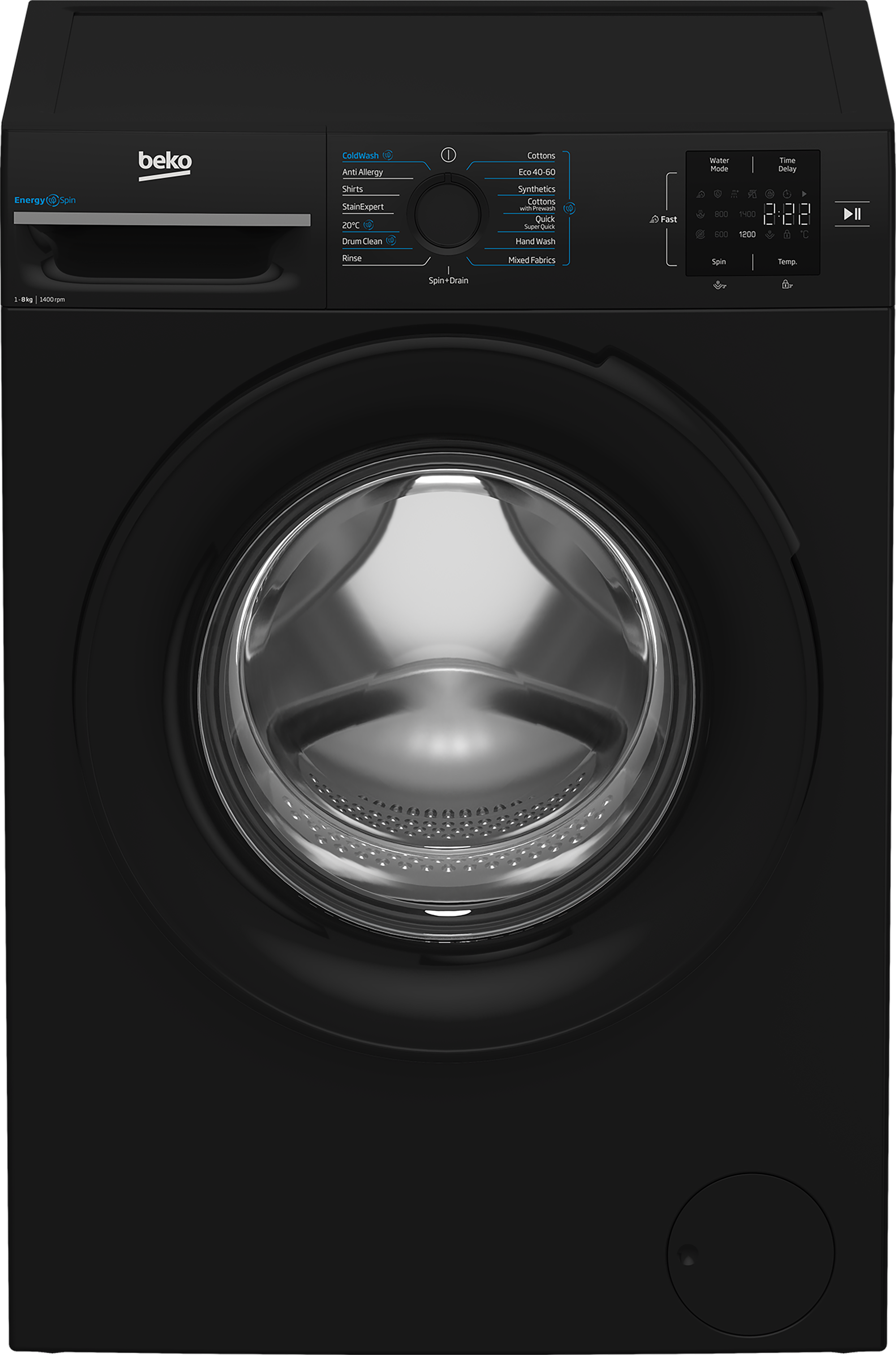 Beko BMN3WT3841B 8kg 1400 Spin Washing Machine - Black