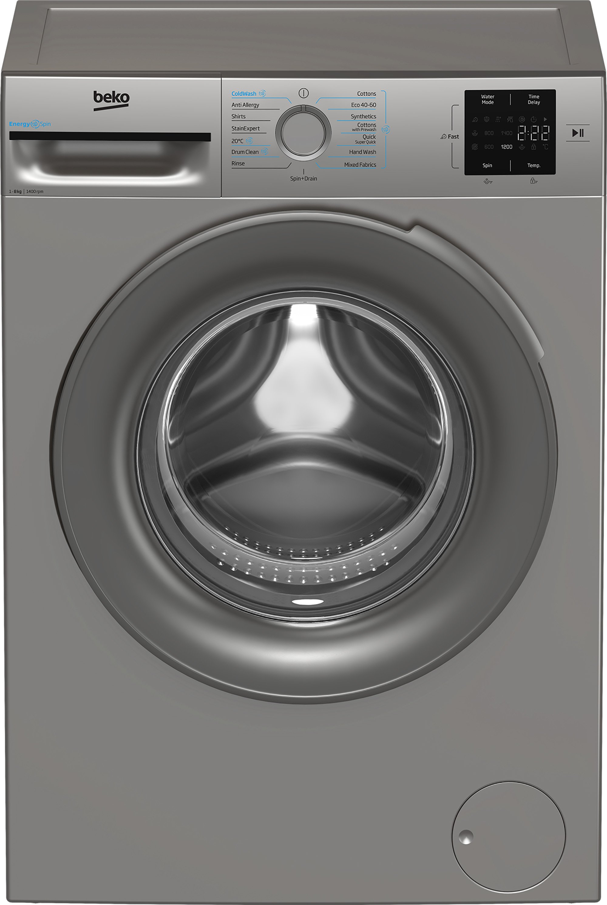 Beko BMN3WT3841S 8kg 1400 Spin Washing Machine - Silver