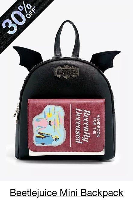 Beetlejuice Recently Deceased Handbook Bat Wing Mini Backpack