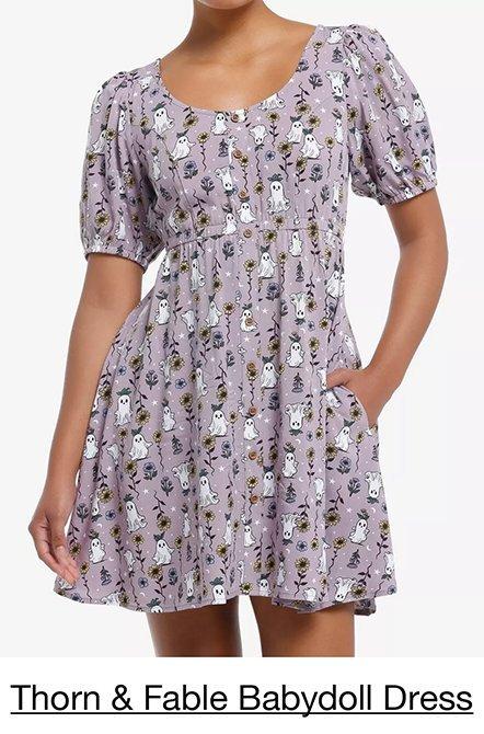 Thorn & Fable Ghost Sunflower Babydoll Dress