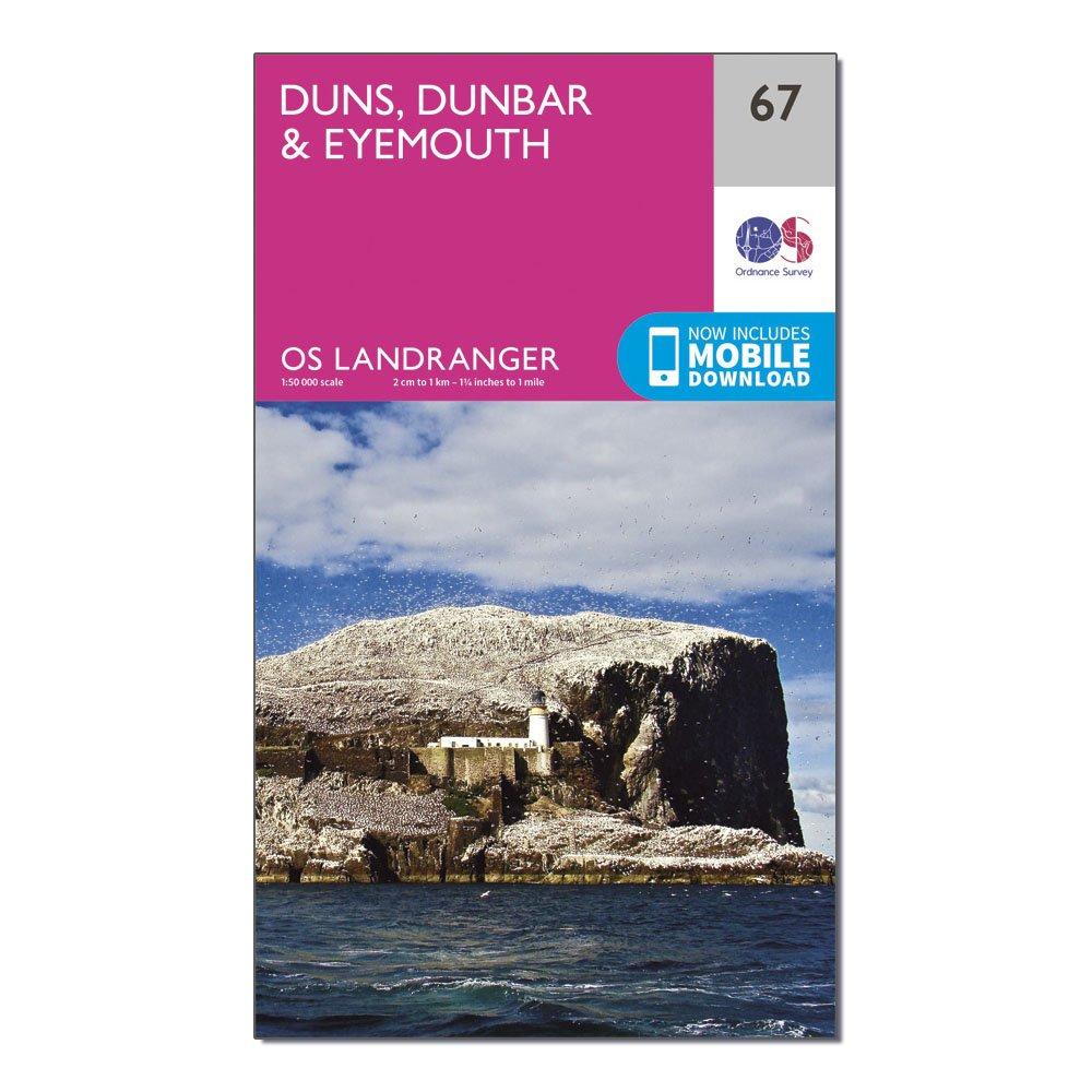 Ordnance Survey Unisex Pink Landranger 67 Duns, Dunbar & Eyemouth Map With Digital Version -