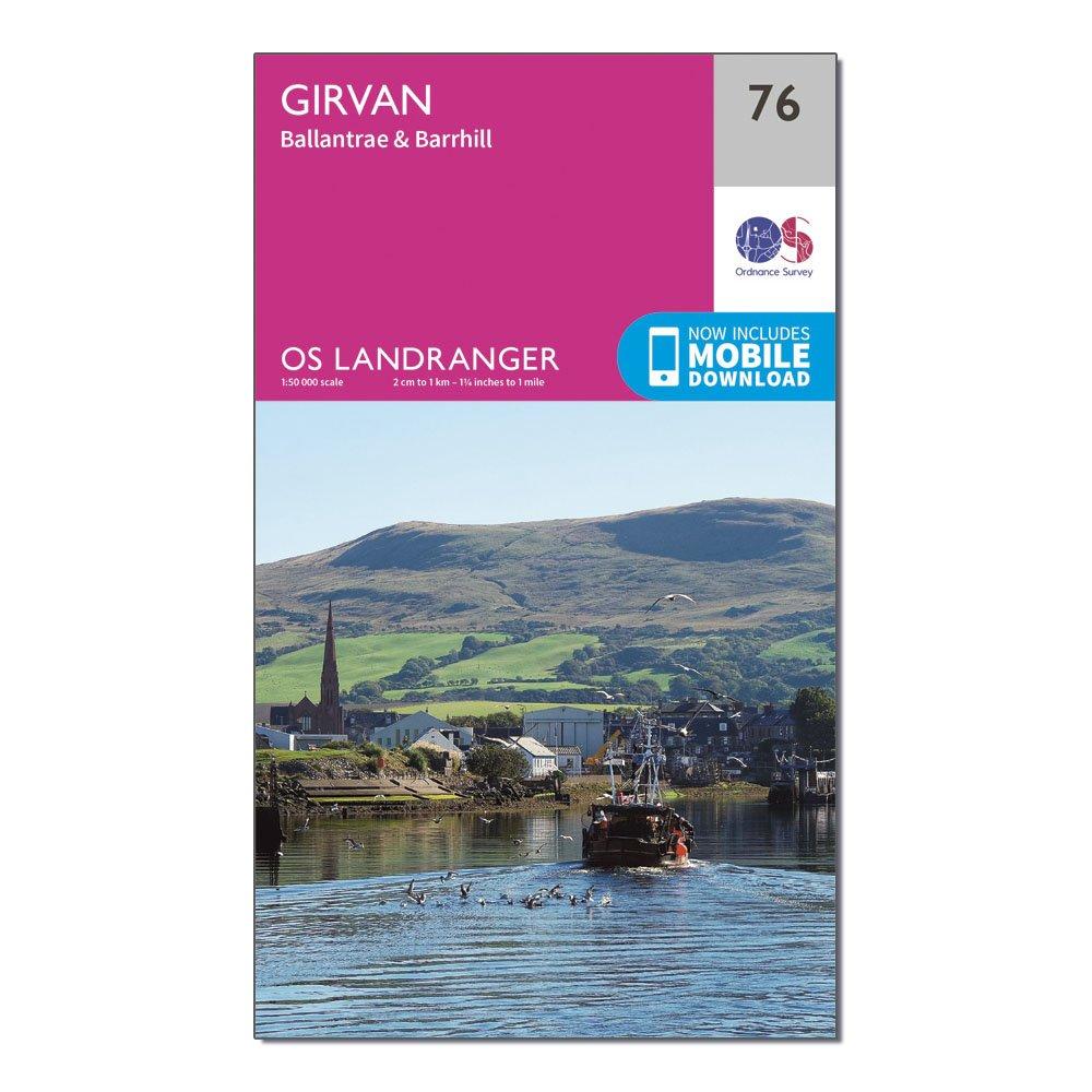 Ordnance Survey Unisex Pink Landranger 76 Girvan, Ballantrae & Barrhill Map With Digital Version