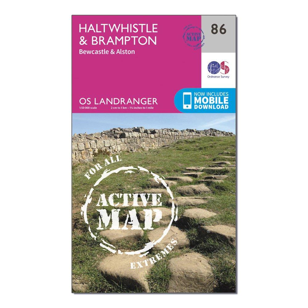 Landranger Active 86 Haltwhistle & Brampton, Bewcastle & Alston Map With Digital Version - Pink, Pink