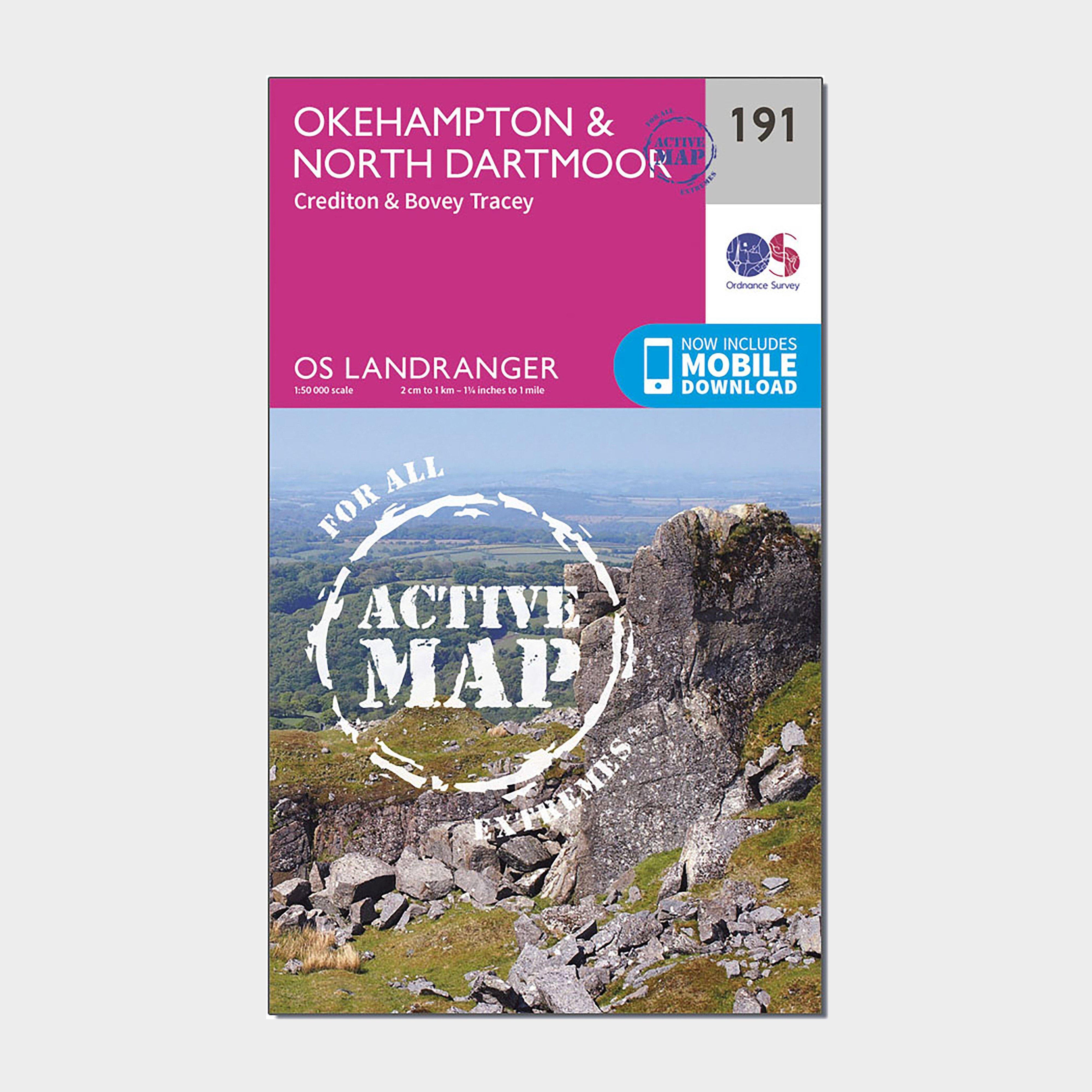 Landranger Active 191 Okehampton & North Dartmoor Map With Digital Version - Pink, Pink