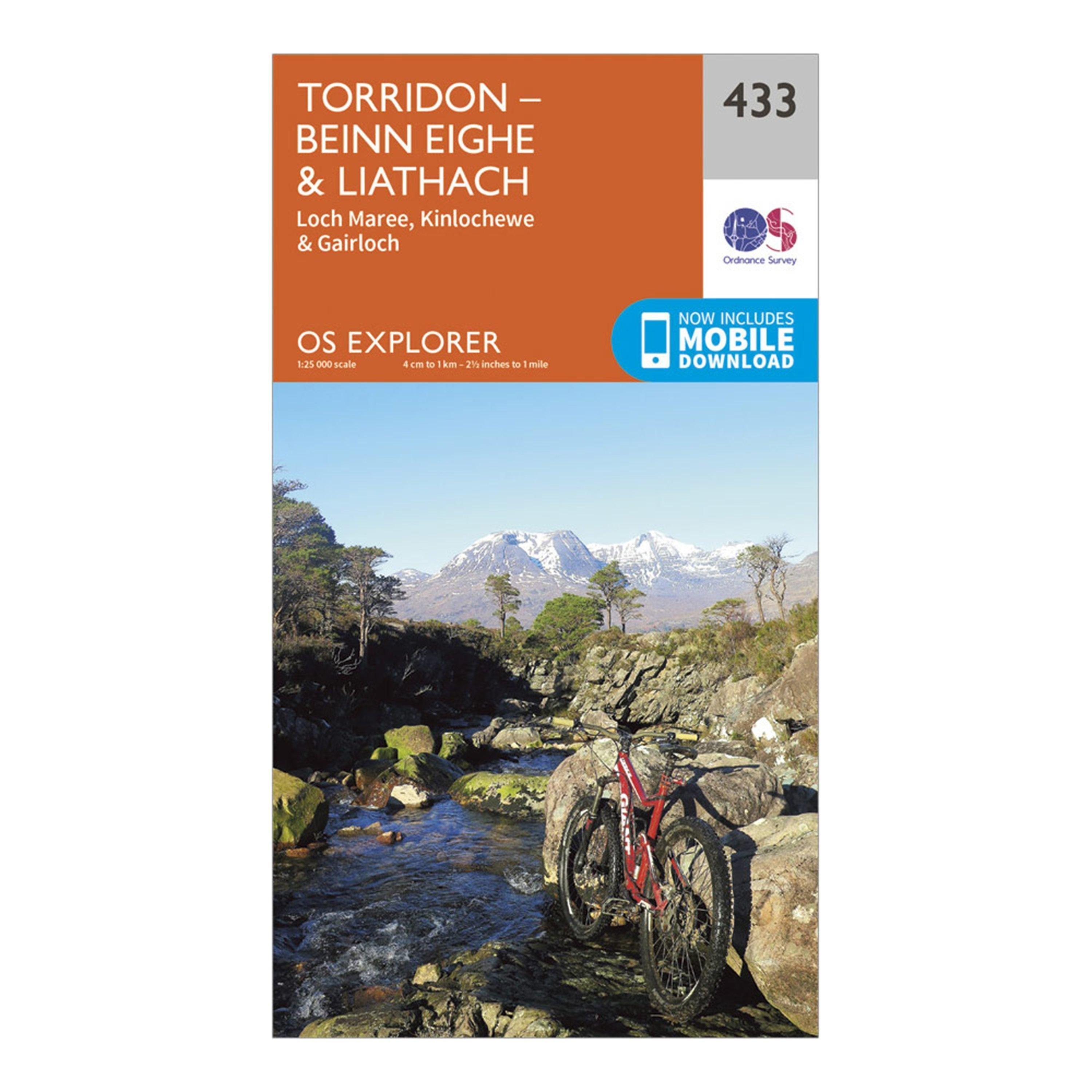 Ordnance Survey Unisex Orange Explorer 433 Torridon - Beinn Eighe & Liatach Map With Digital Version