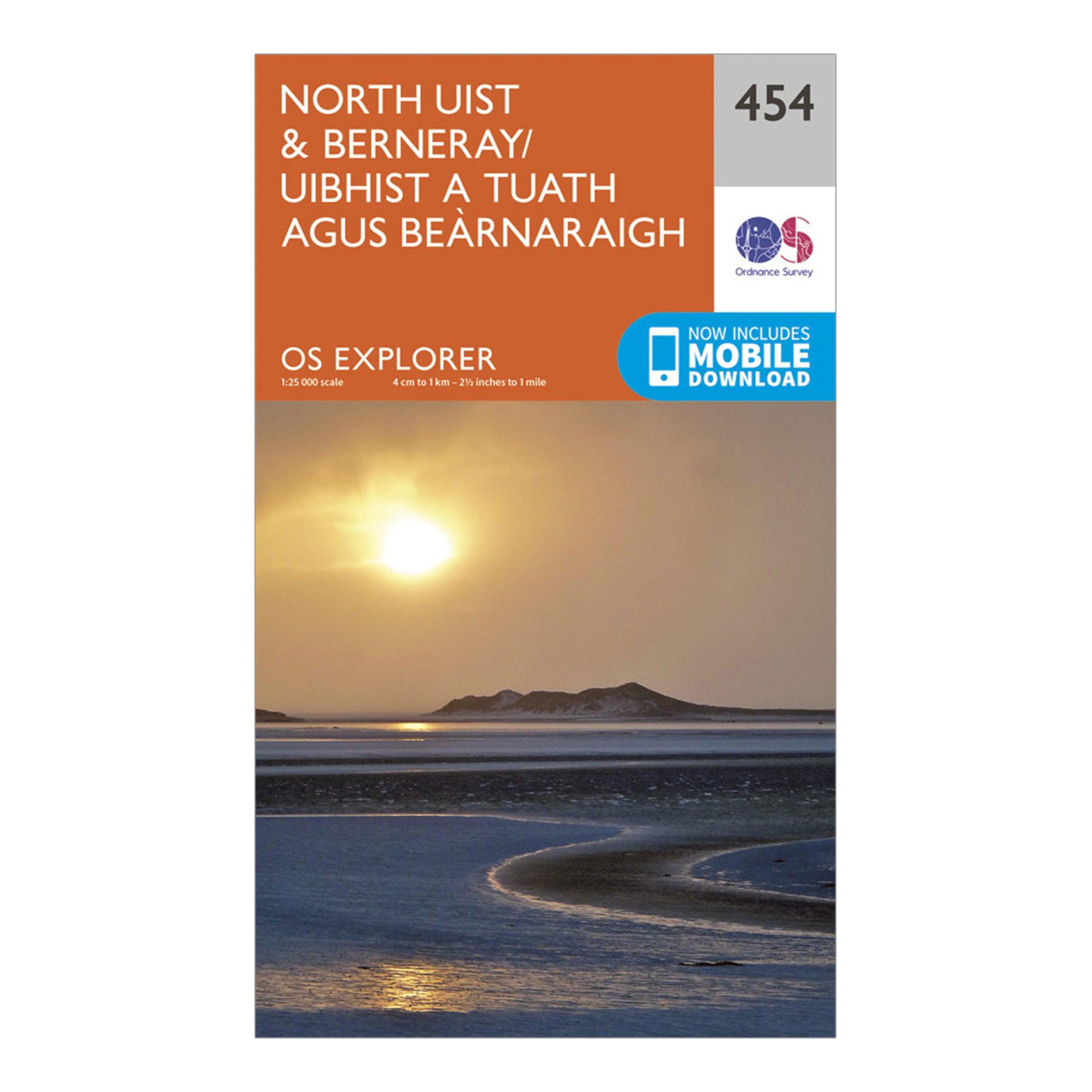 Ordnance Survey Explorer 454 North Uist & Berneray Map With Digital Version - Orange, Orange