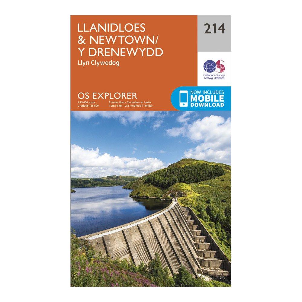 Ordnance Survey Unisex Orange Explorer 214 Llanidloes & Newtown Map With Digital Version