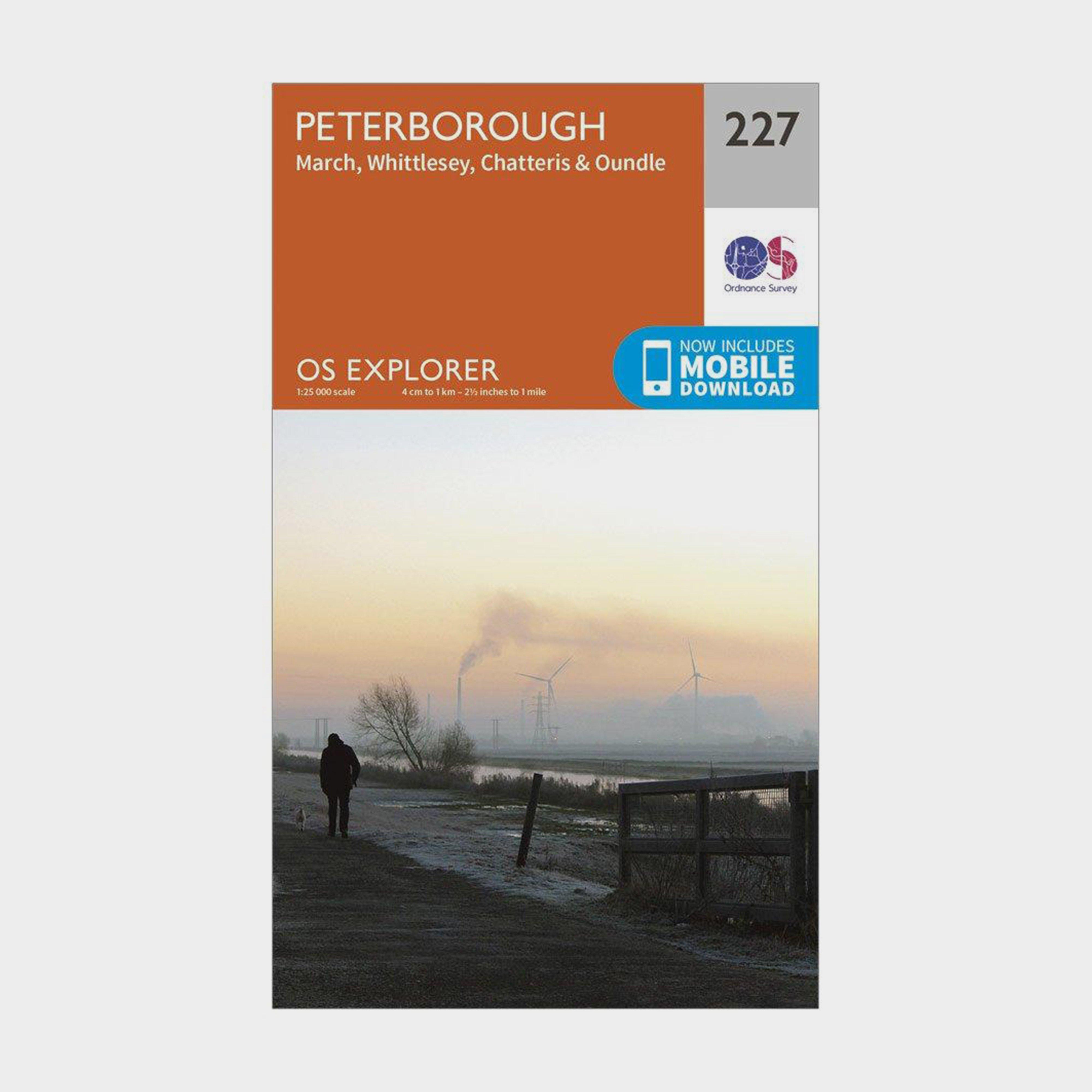 Ordnance Survey Explorer 227 Peterborough Map With Digital Version - Orange, Orange