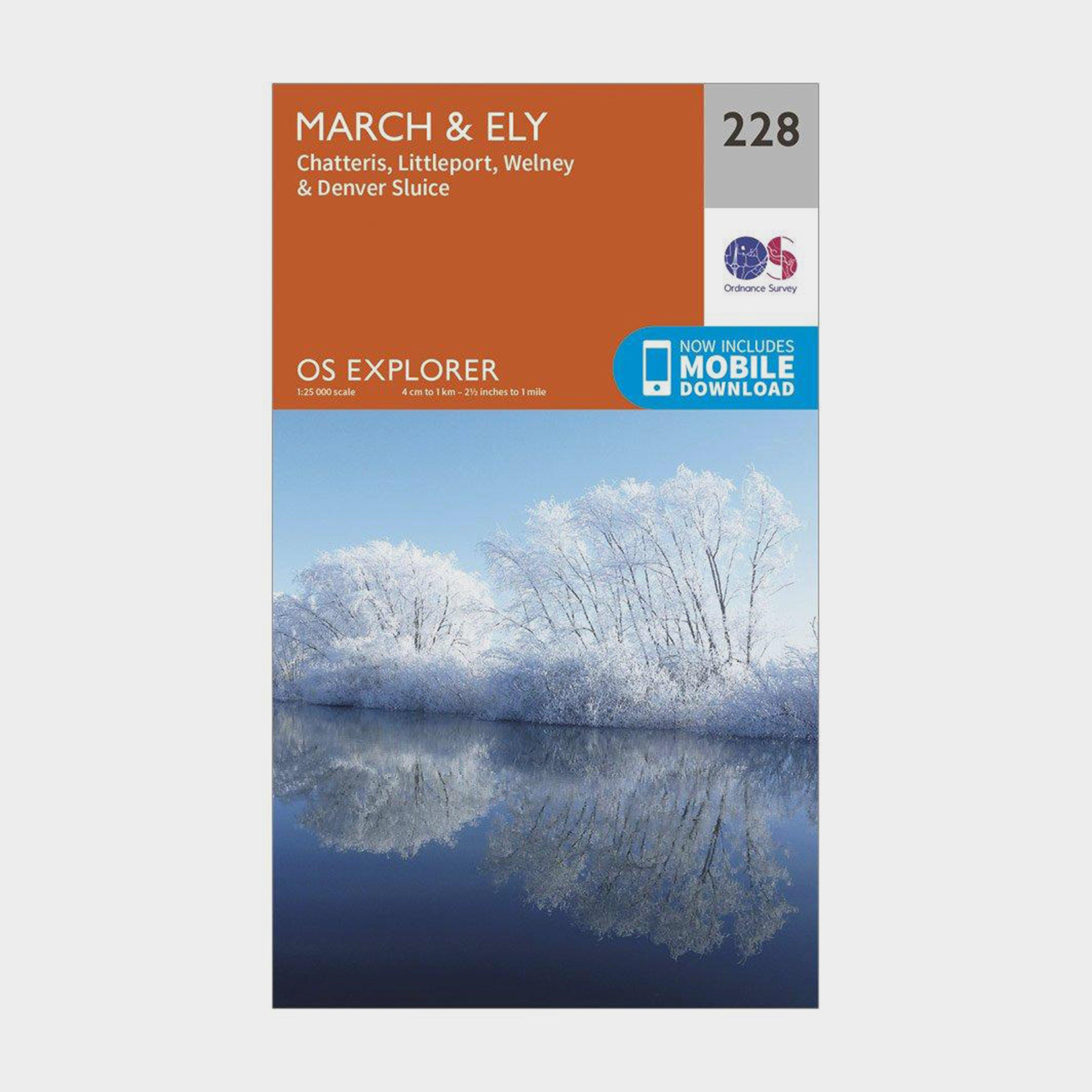 Ordnance Survey Explorer 228 March & Ely Map With Digital Version - Orange, Orange