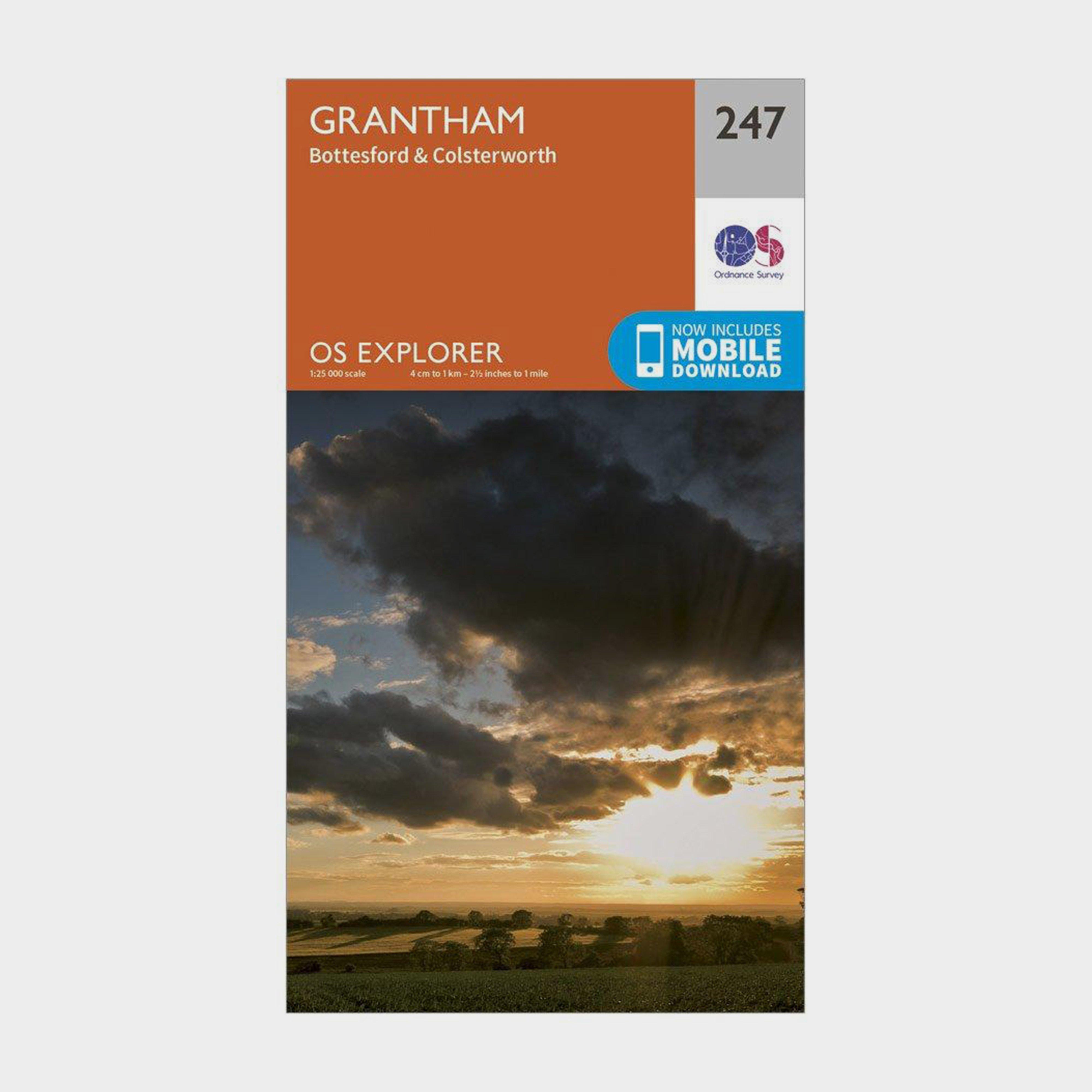 Ordnance Survey Unisex Orange Explorer 247 Grantham Map With Digital Version
